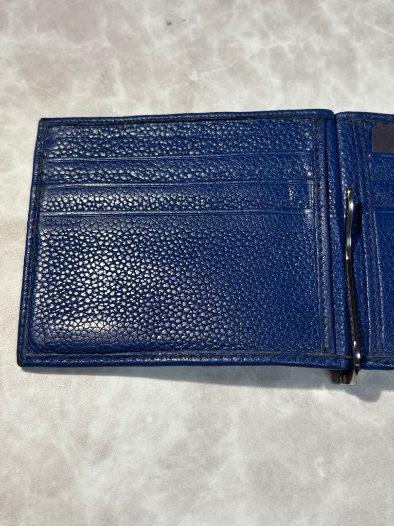 プラダ PRADA マネークリップ 折り財布 ブルー