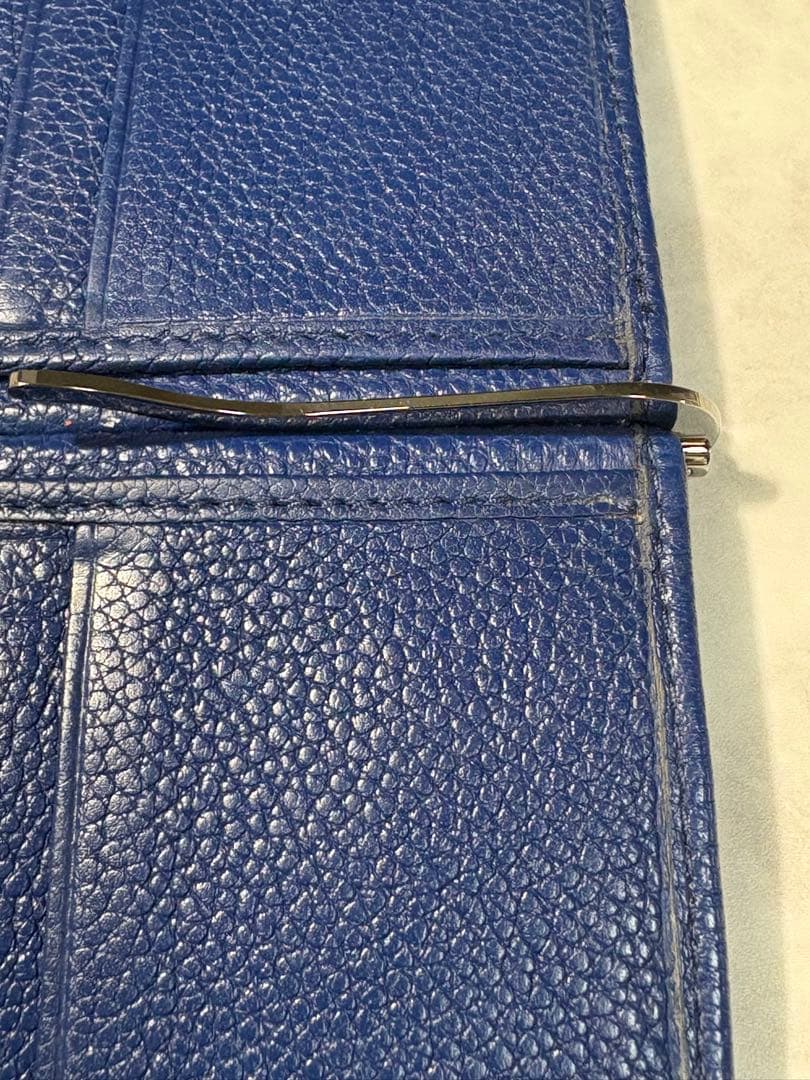 プラダ PRADA マネークリップ 折り財布 ブルー