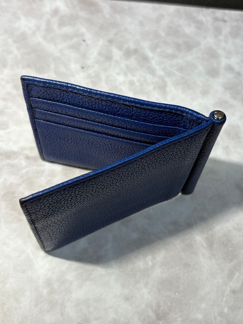 プラダ PRADA マネークリップ 折り財布 ブルー