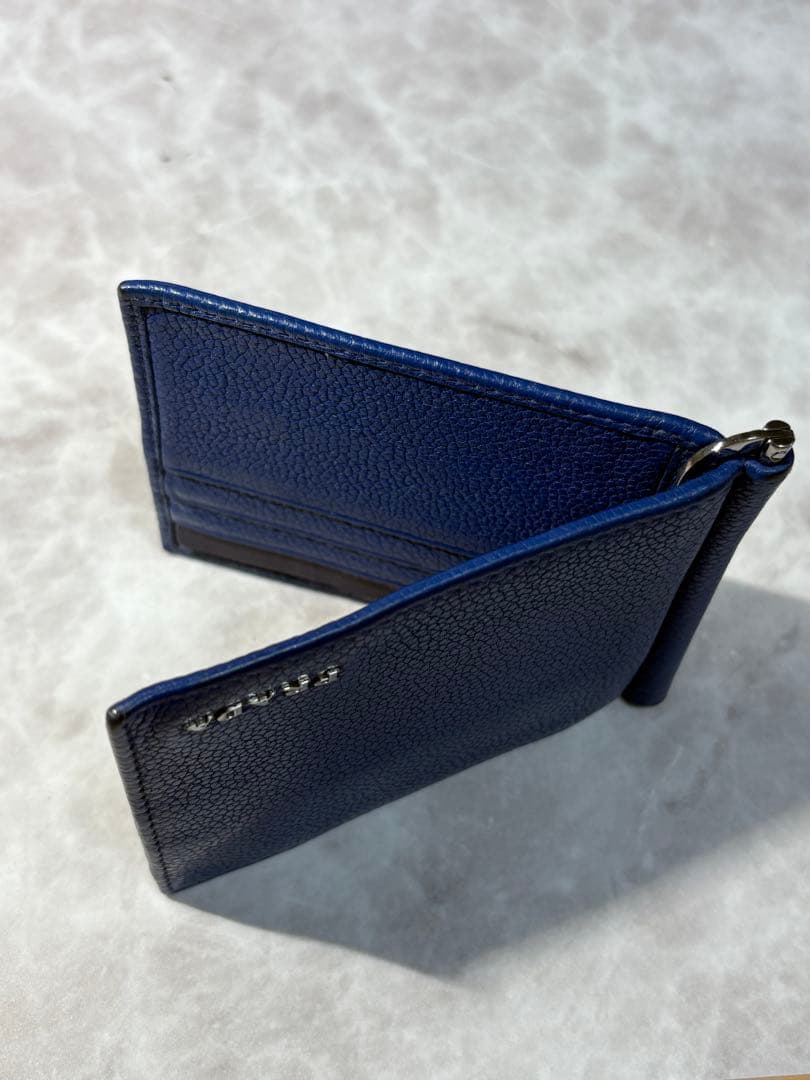 プラダ PRADA マネークリップ 折り財布 ブルー