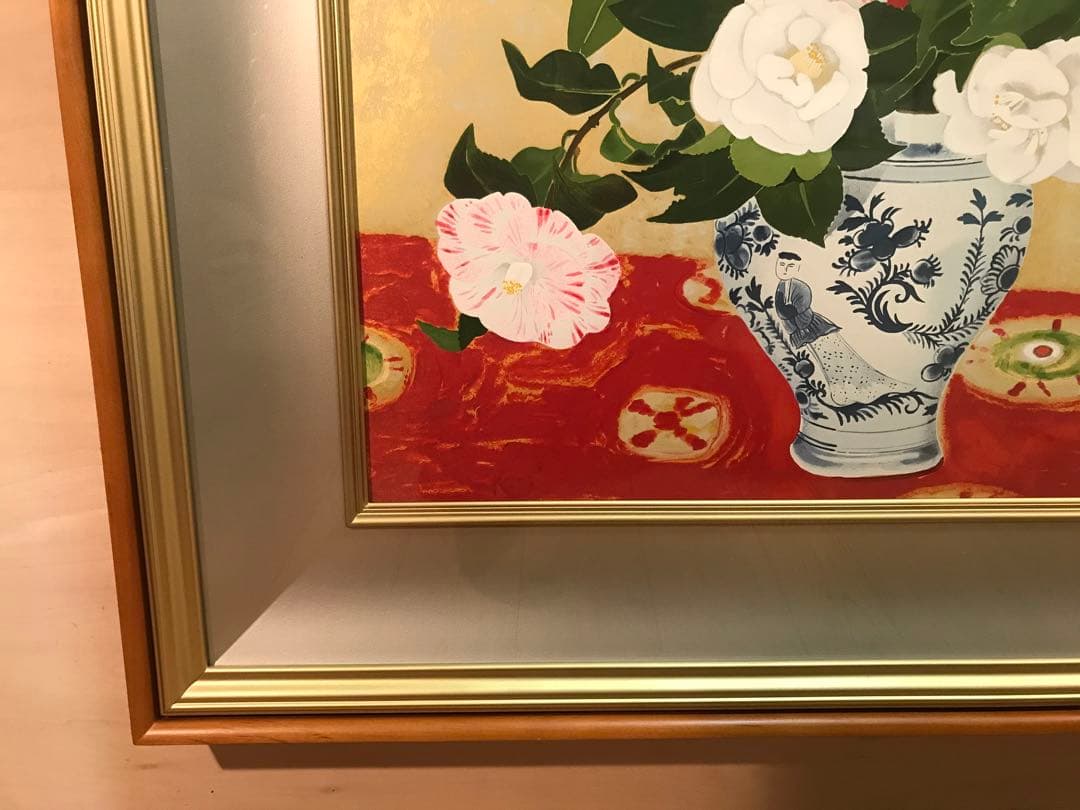 リリーさま専用　小倉遊亀「椿」シルクスクリーン　刷り込みサイン・作品証明シール有