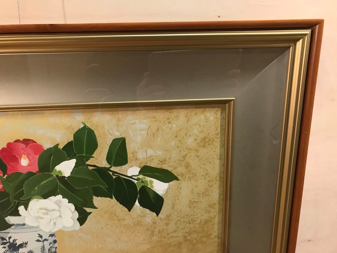 リリーさま専用　小倉遊亀「椿」シルクスクリーン　刷り込みサイン・作品証明シール有