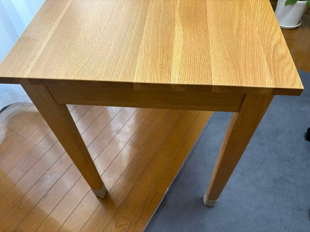 無印良品　 オーク　無垢材デスク　木製　机　引き出し付き　作業台　北欧