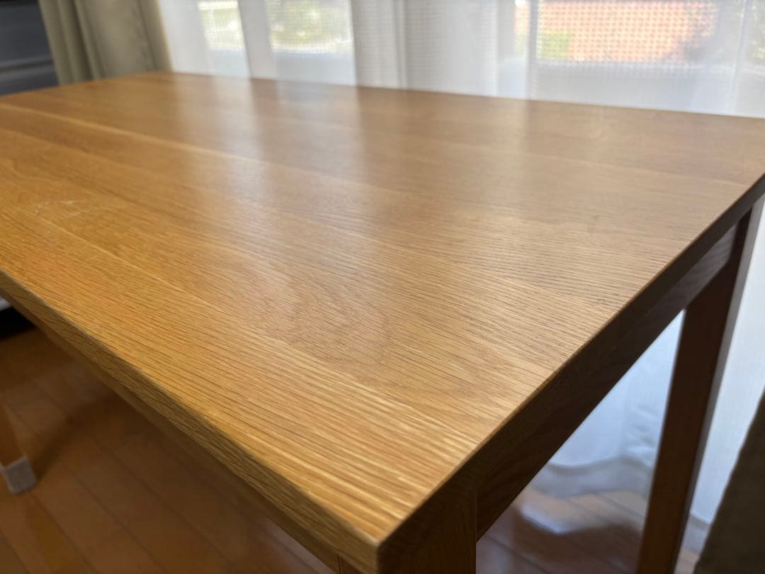 無印良品　 オーク　無垢材デスク　木製　机　引き出し付き　作業台　北欧