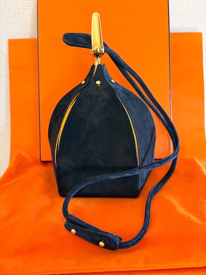 超貴重　HERMES ブラックスエード ドブリスショルダーバッグ