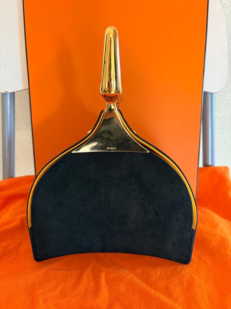 超貴重　HERMES ブラックスエード ドブリスショルダーバッグ