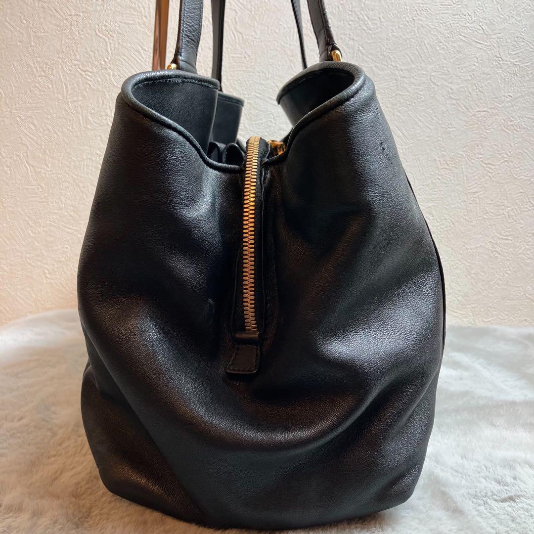 LOEWE ロエベ　トートバッグ　ビジネスバッグ　レザー　アナグラム　ブラック