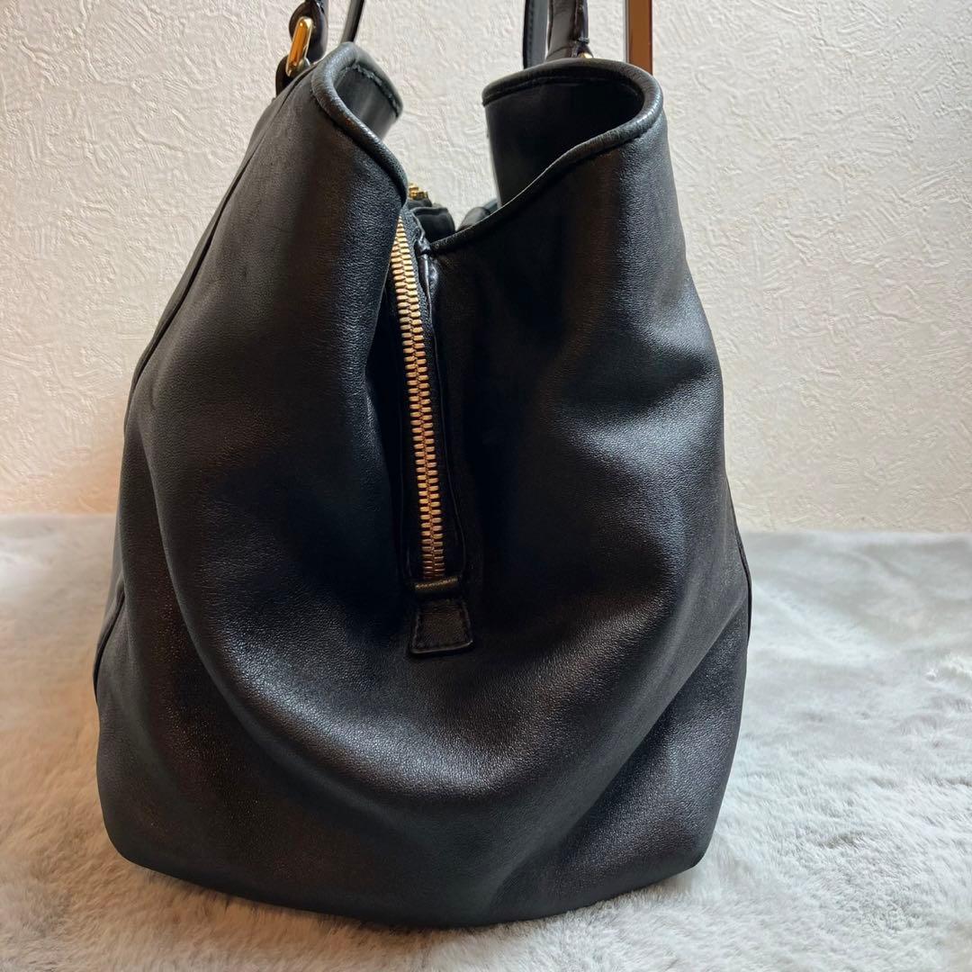 LOEWE ロエベ　トートバッグ　ビジネスバッグ　レザー　アナグラム　ブラック