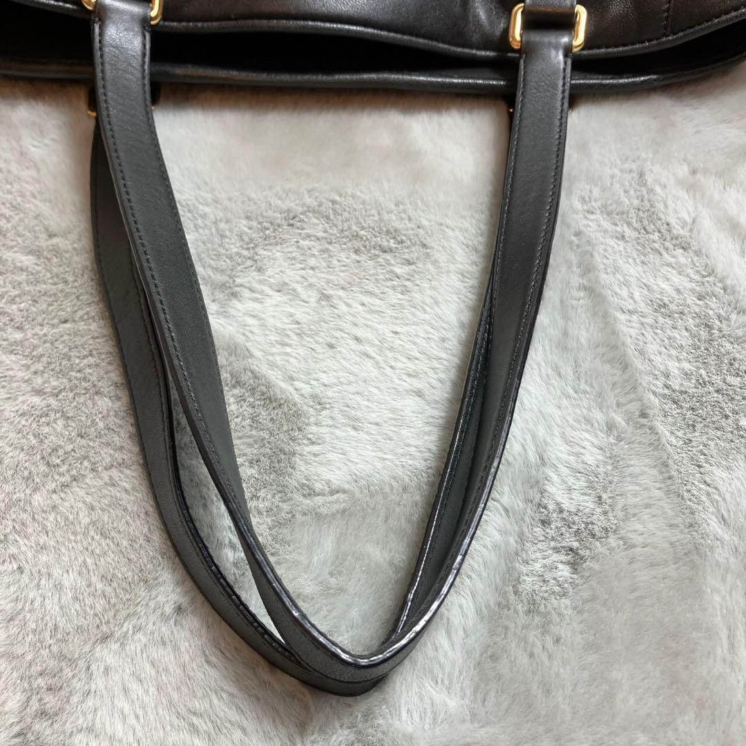 LOEWE ロエベ　トートバッグ　ビジネスバッグ　レザー　アナグラム　ブラック