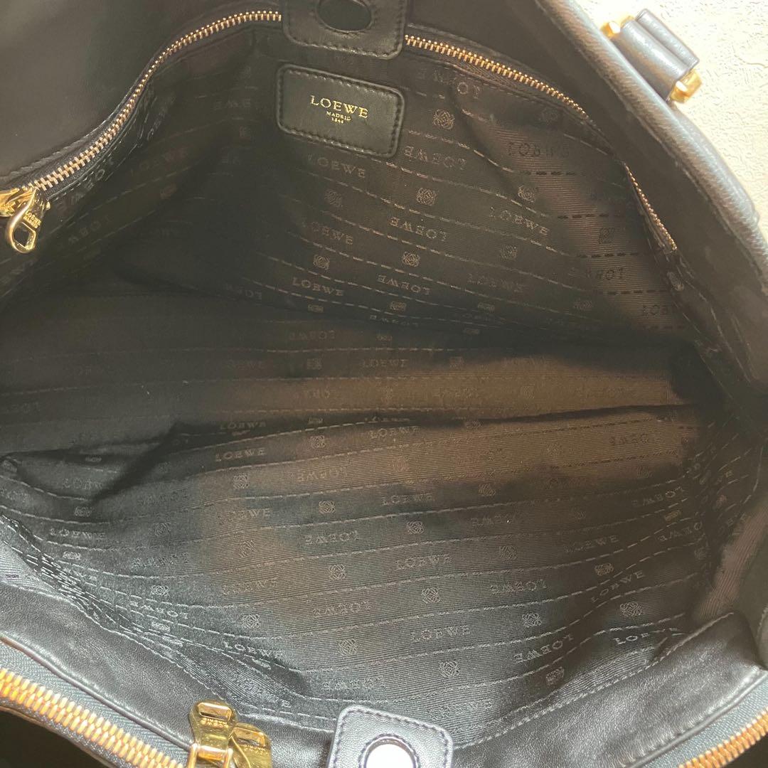 LOEWE ロエベ　トートバッグ　ビジネスバッグ　レザー　アナグラム　ブラック