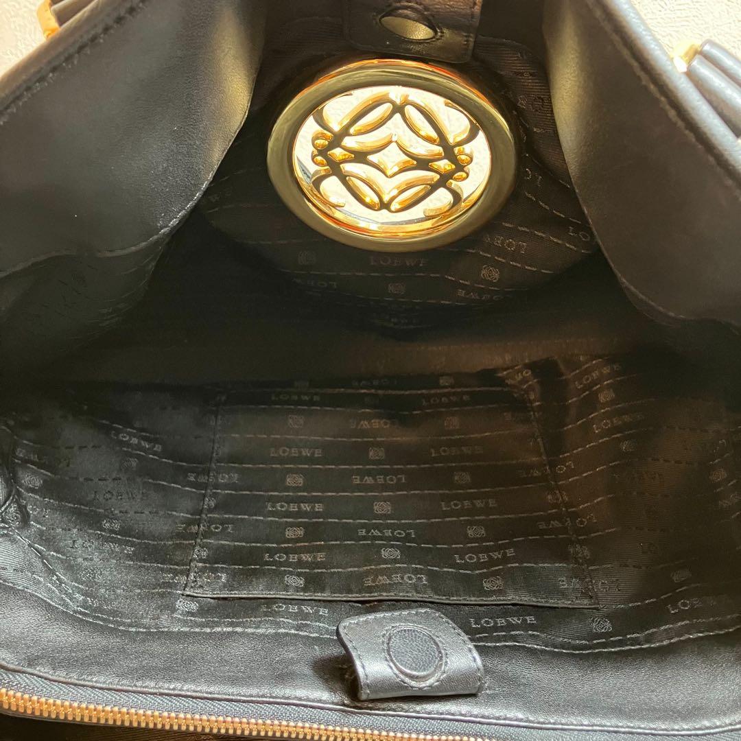 LOEWE ロエベ　トートバッグ　ビジネスバッグ　レザー　アナグラム　ブラック