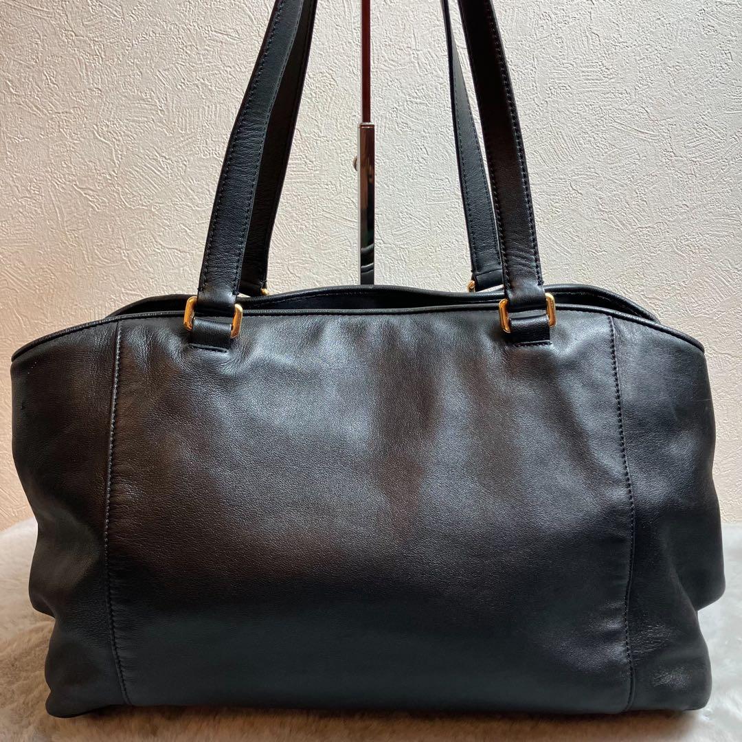 LOEWE ロエベ　トートバッグ　ビジネスバッグ　レザー　アナグラム　ブラック