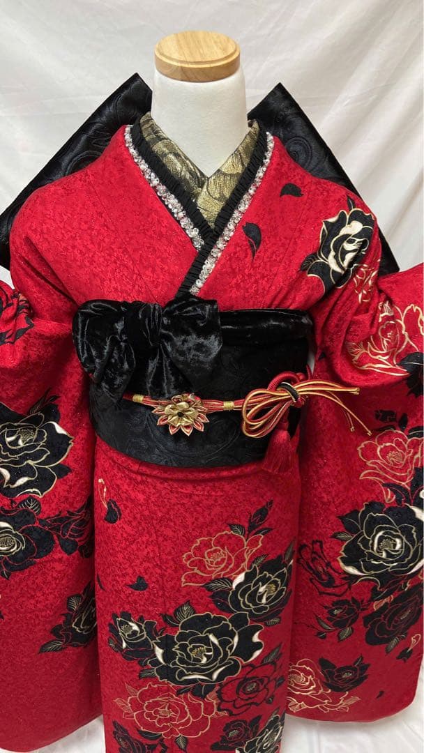 いちご品　成人式　振袖7点セット　振袖フルセット