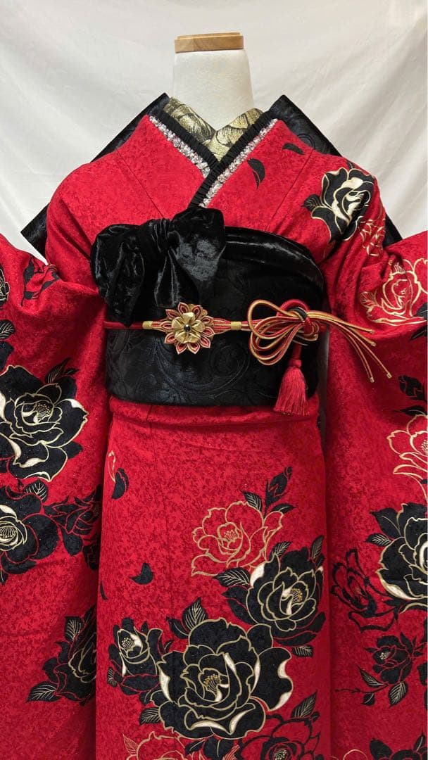 いちご品　成人式　振袖7点セット　振袖フルセット