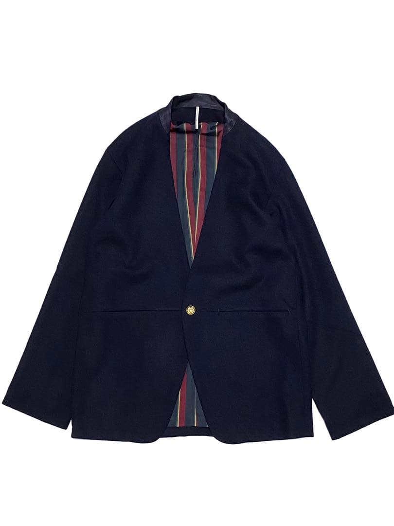 22AW エムズブラック ノーカラー ジャケット テーラード 1B