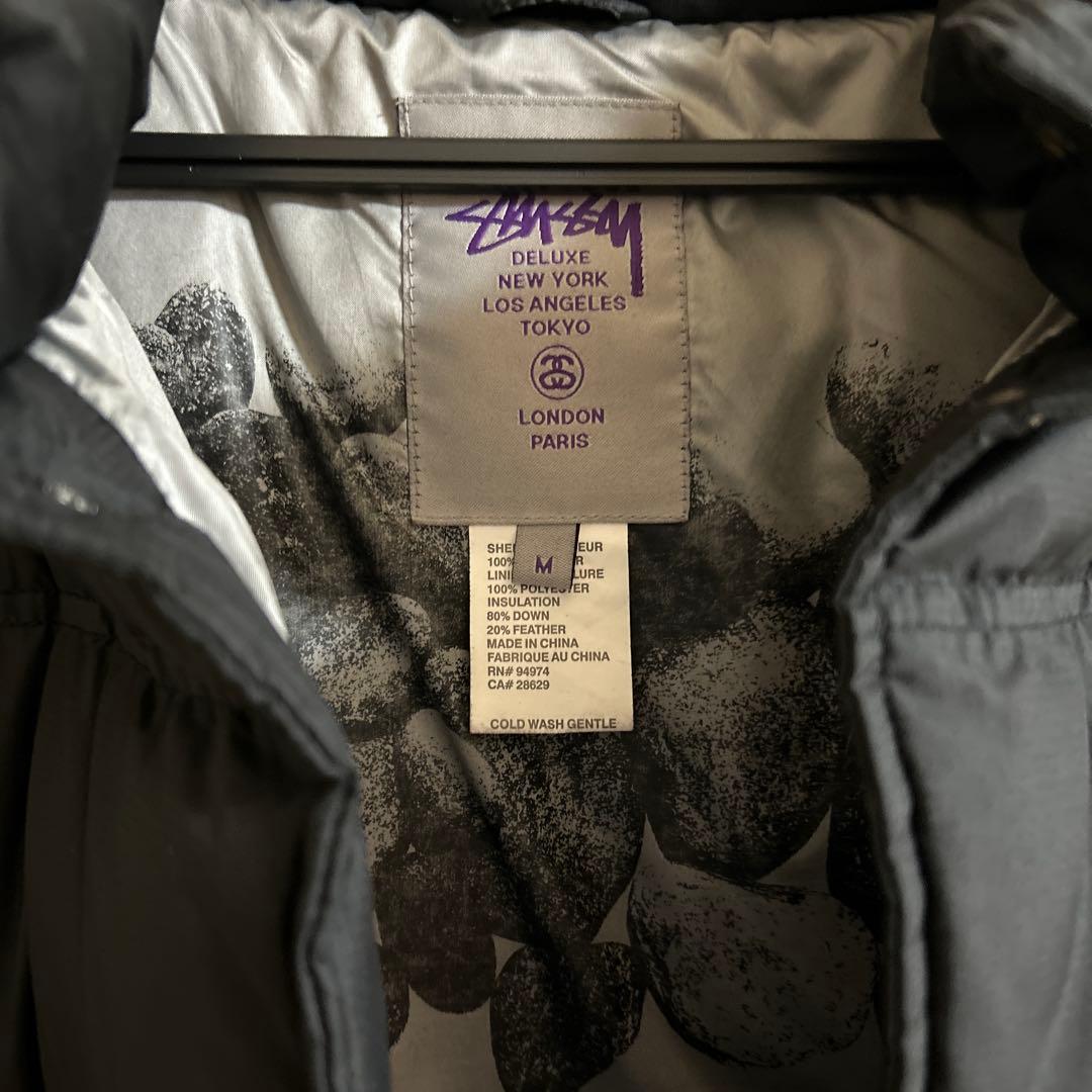 STUSSY ブラック ダウンベスト M