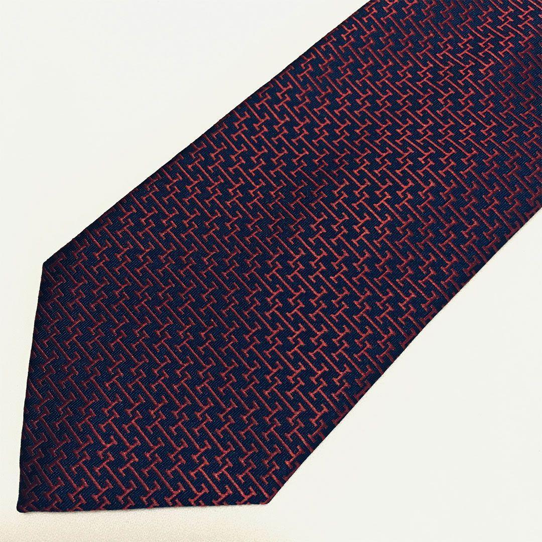 未使用級 H織りタイ ファソネH柄 エルメス HERMES ネクタイ