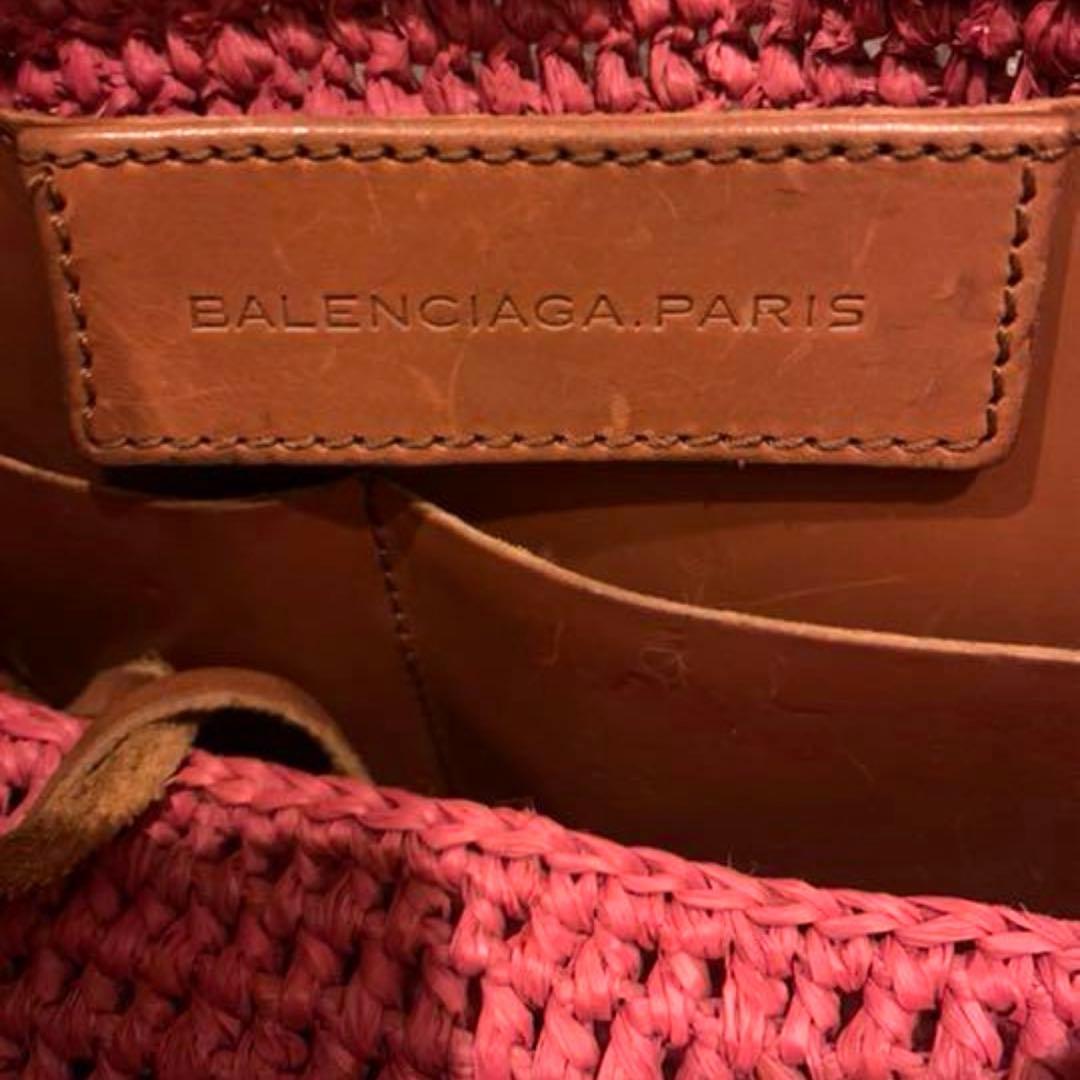 バレンシアガ　正規品　カゴバッグ　ラフィア