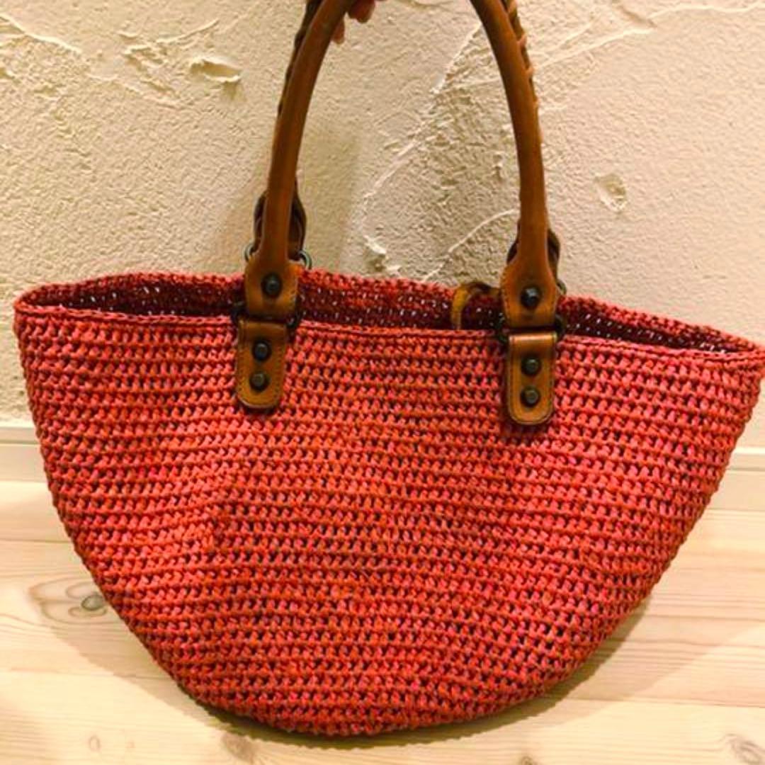 バレンシアガ　正規品　カゴバッグ　ラフィア