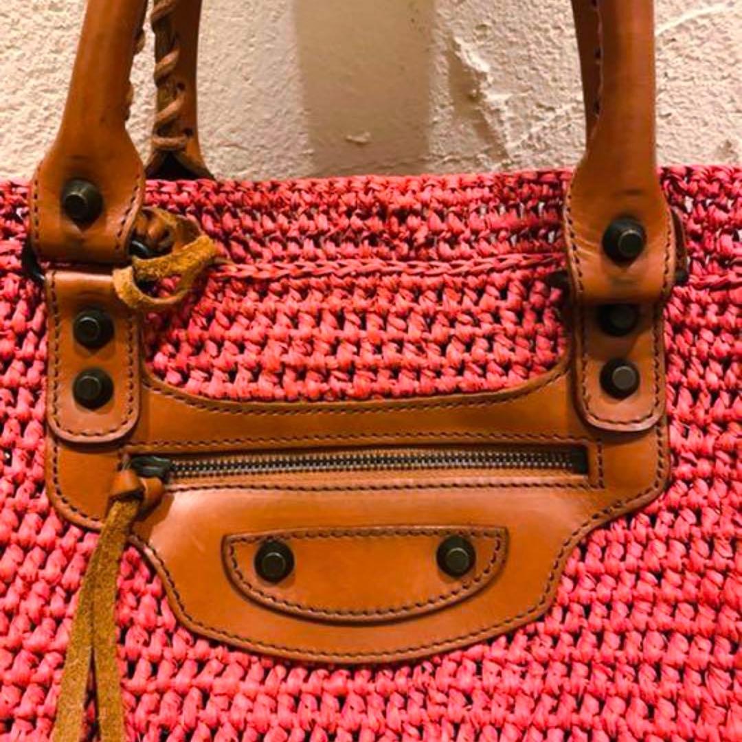 バレンシアガ　正規品　カゴバッグ　ラフィア