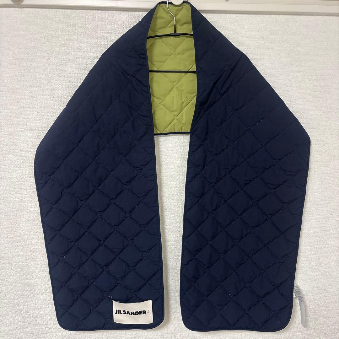 JIL SANDER ジルサンダー ロゴ キルティング ダウンマフラー ストール