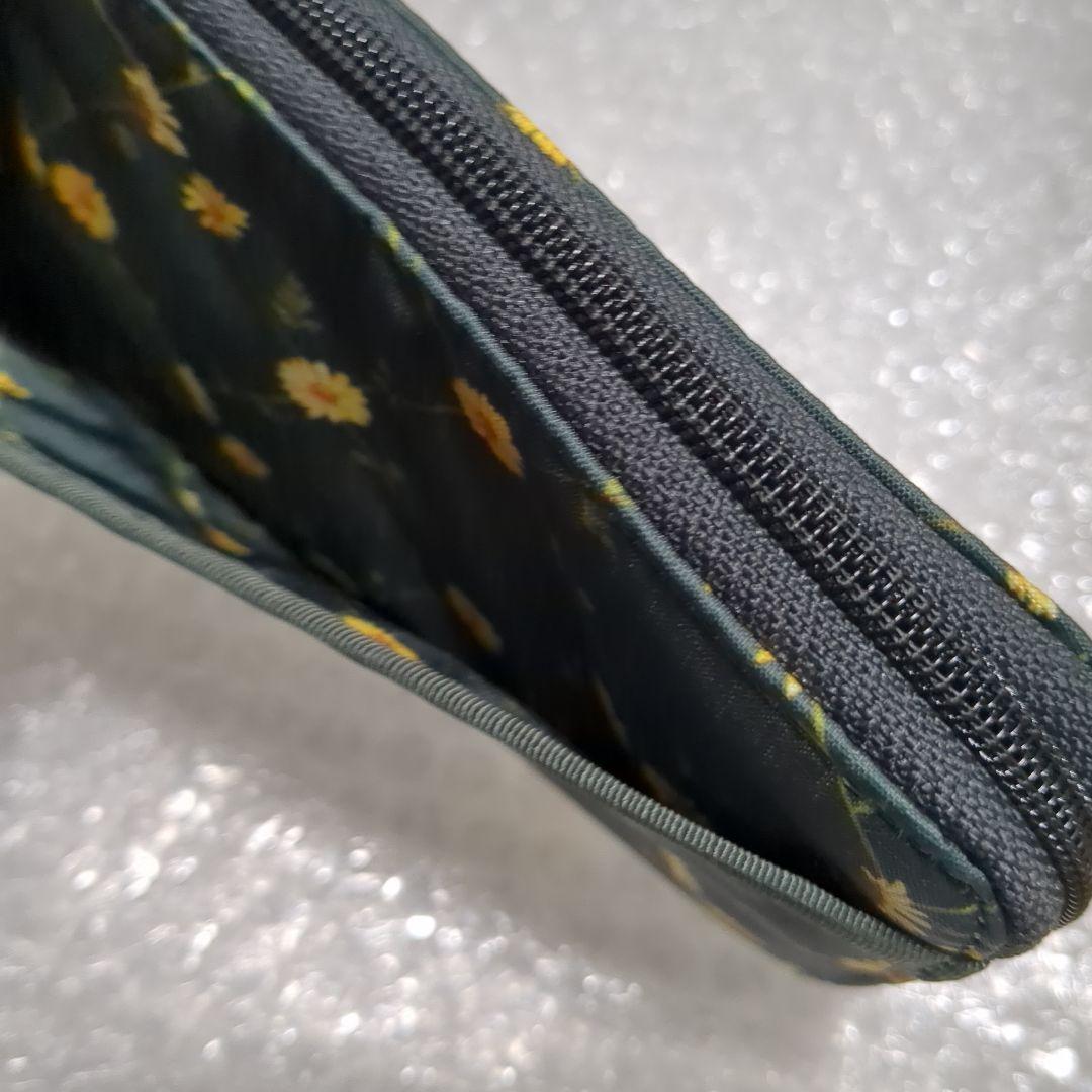 グリーン系統 ラウンドファスナー長財布 新品未使用 花柄 レスポートサック