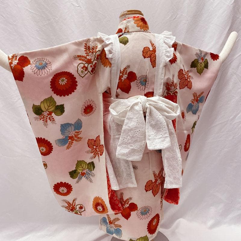 408ag90,507agu66◎三歳 女児 着物&長襦袢 セミアンティーク