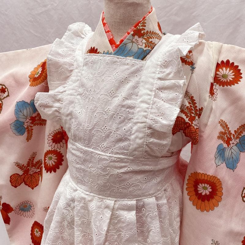 408ag90,507agu66◎三歳 女児 着物&長襦袢 セミアンティーク