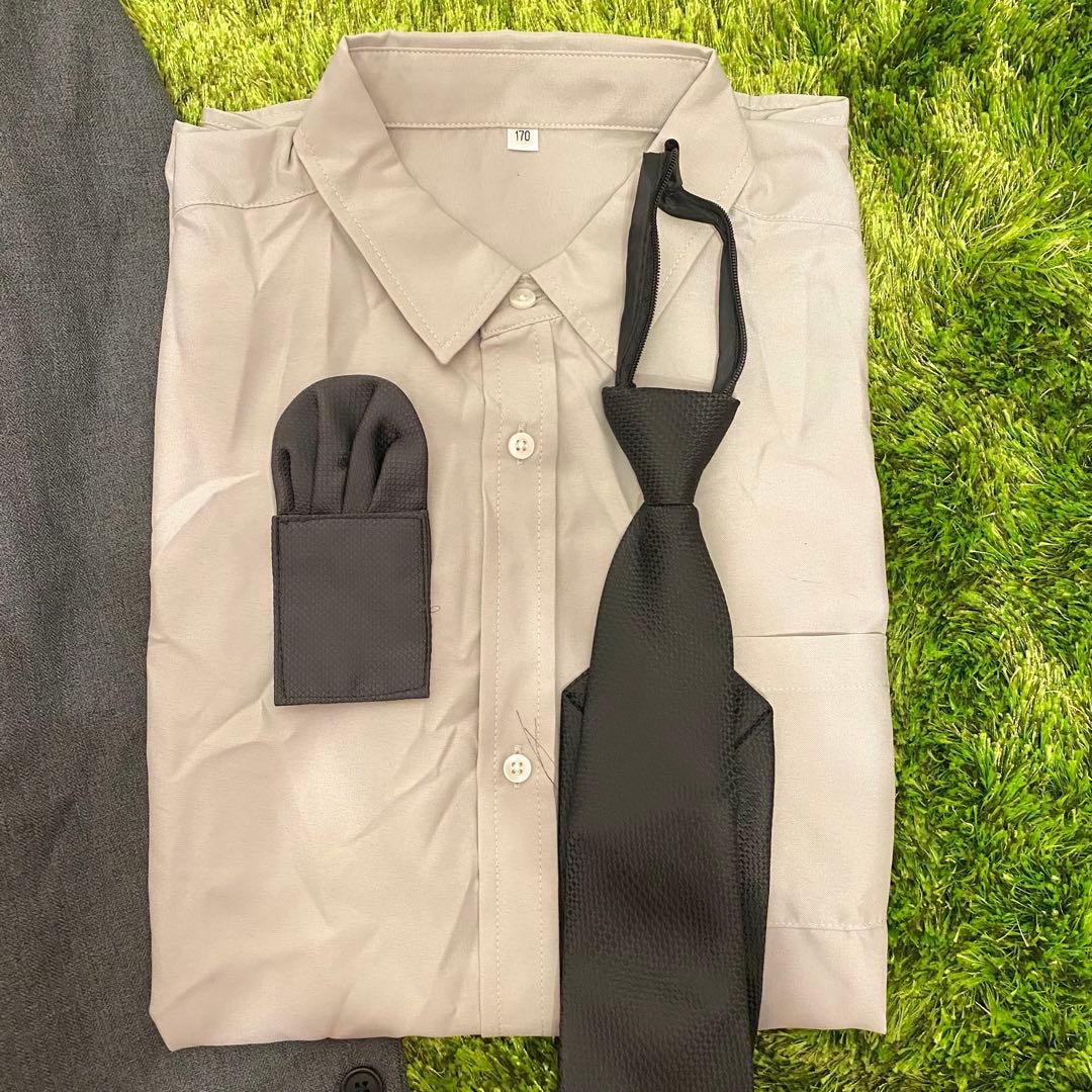 【新品】B.T.Z セットアップスーツ 5点セット 170cm グレー