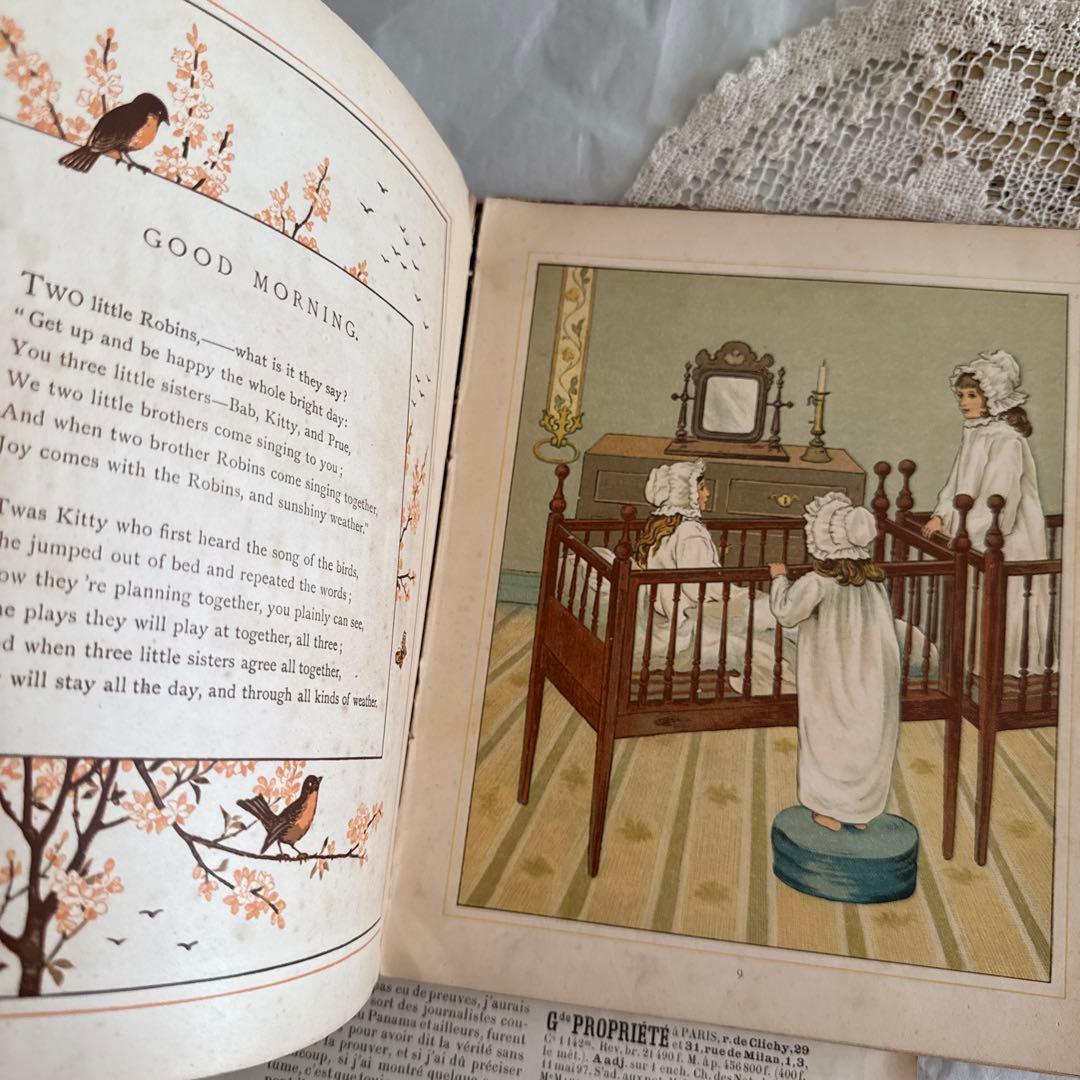 稀少1881年アンティーク美しい絵本イギリス洋書　古書　ジャンクジャーナルに