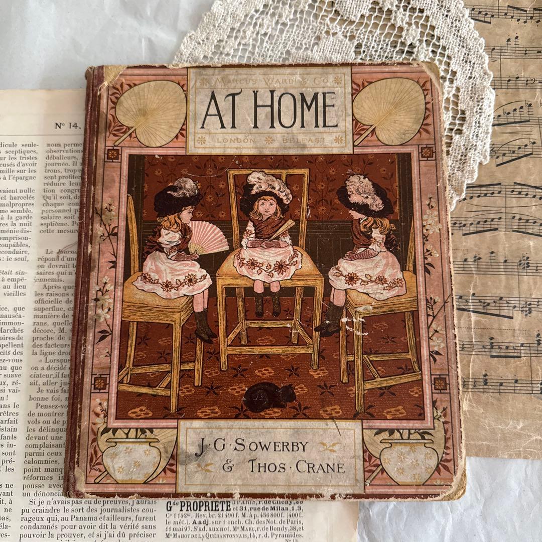 稀少1881年アンティーク美しい絵本イギリス洋書　古書　ジャンクジャーナルに