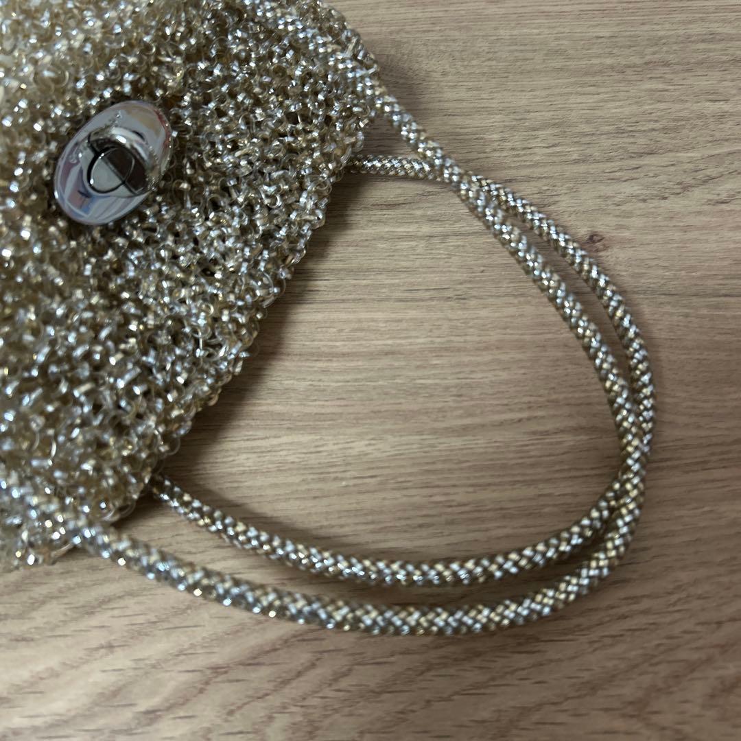 【美品】アンテプリマ　ワイヤーバッグ　　ベージュゴールド　ハンドバッグ