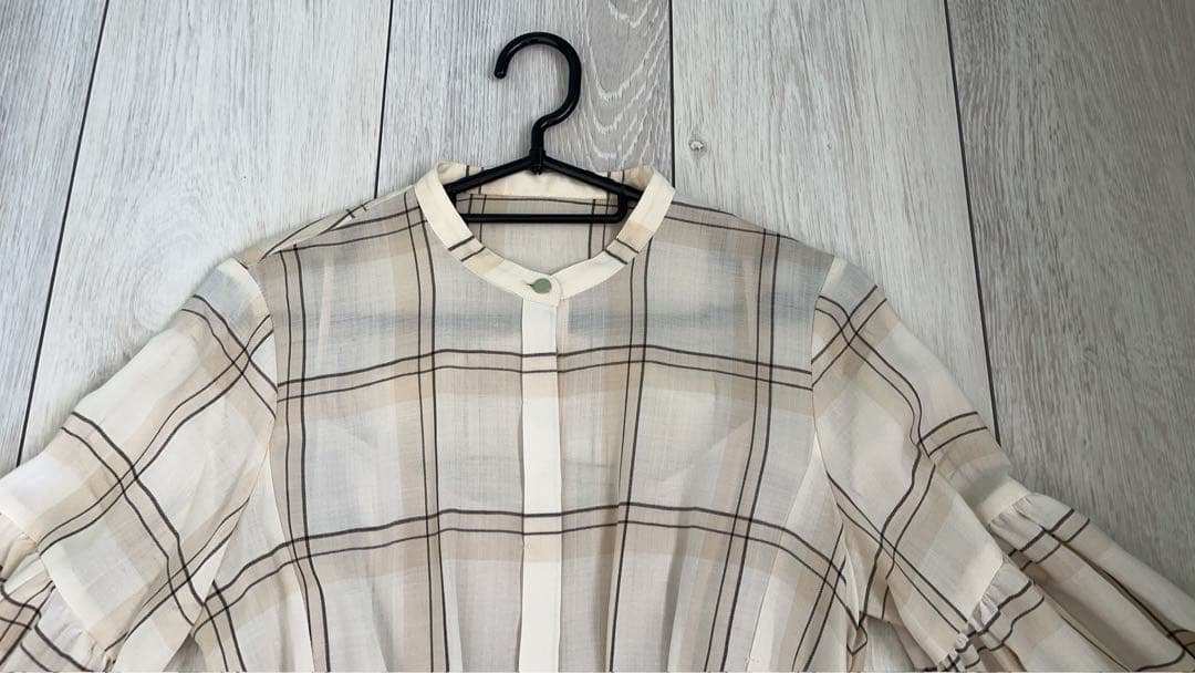 ANAYI ウールボイルパフスリーブフレアワンピース