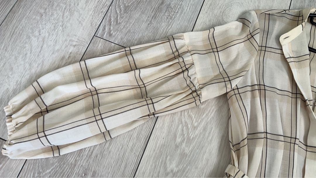 ANAYI ウールボイルパフスリーブフレアワンピース