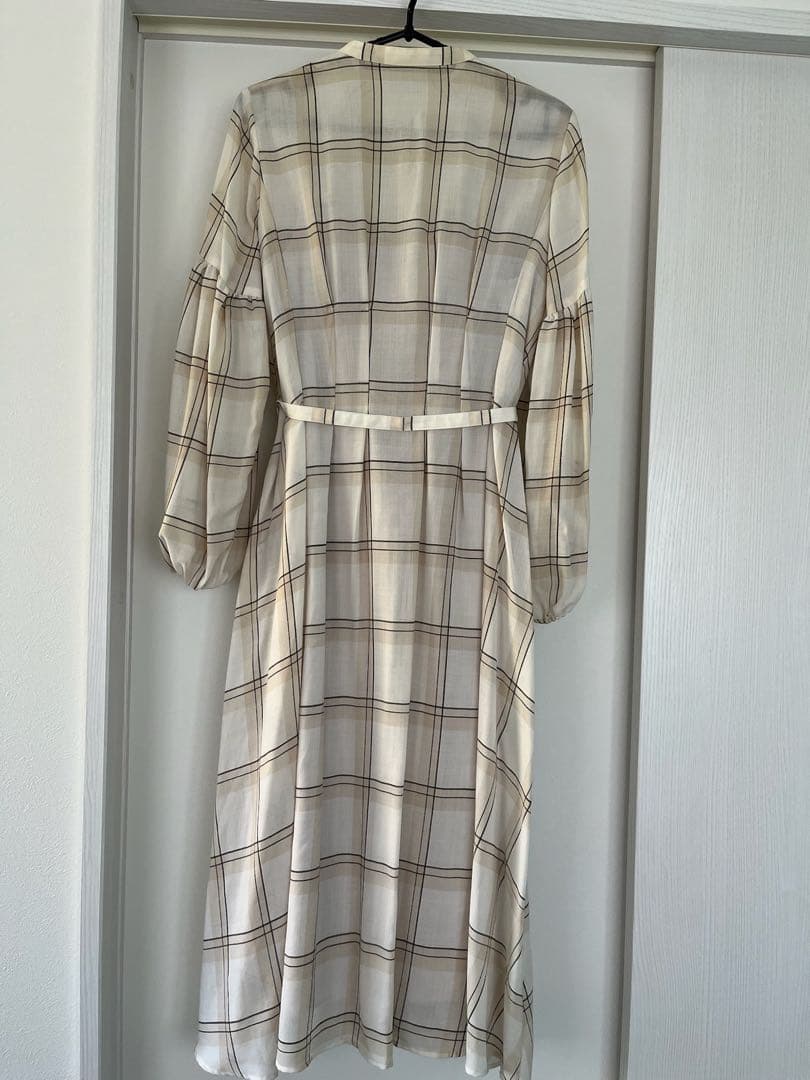 ANAYI ウールボイルパフスリーブフレアワンピース