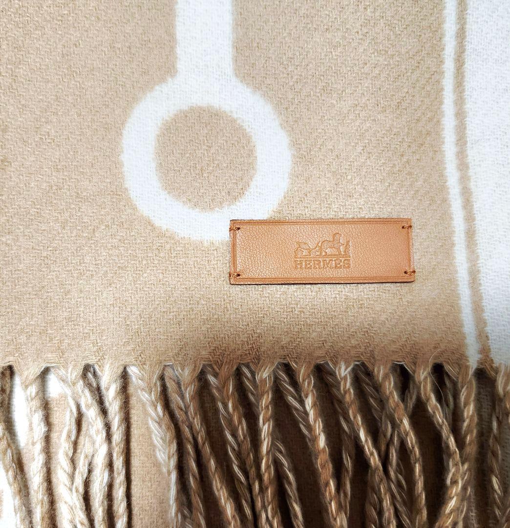 Hermes エルメス２０２５AW マフラー　モール　キャメル　未使用タグつき