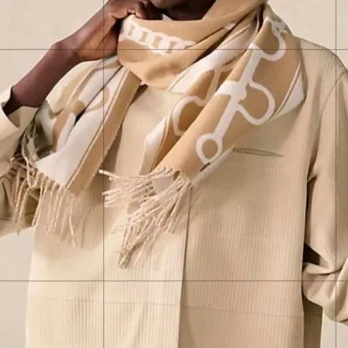 Hermes エルメス２０２５AW マフラー　モール　キャメル　未使用タグつき