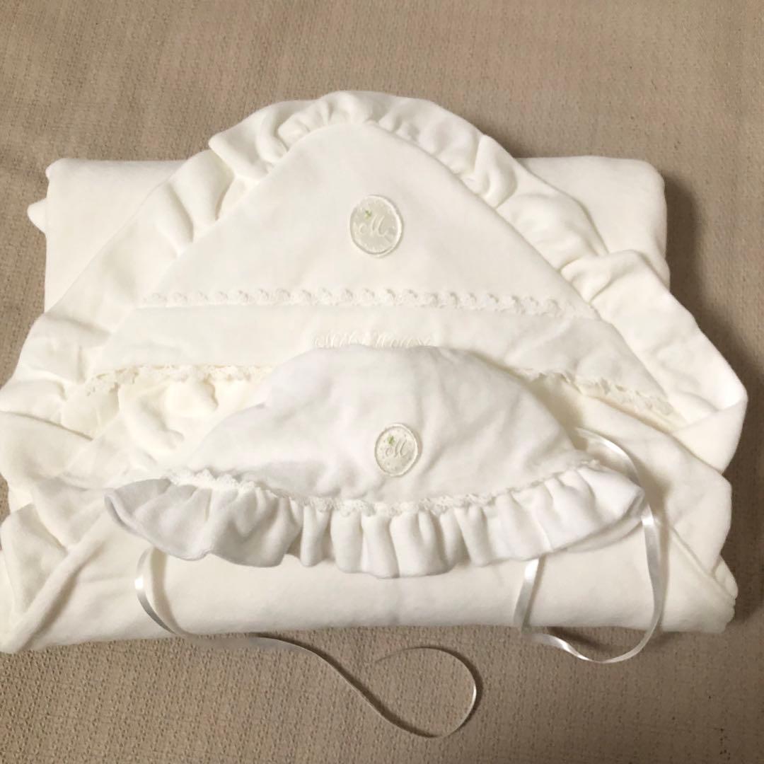 ミキハウス　ベロアアフガンと帽子　新品