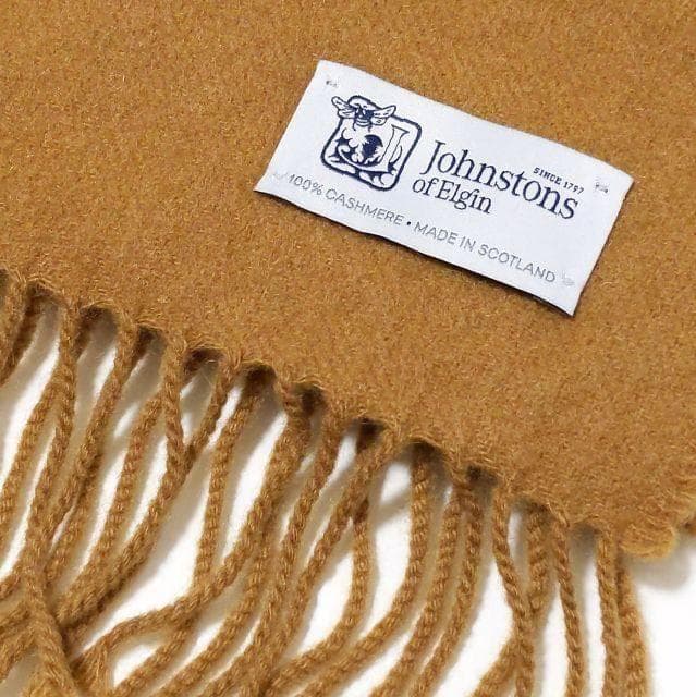 美品★ジョンストンズ★カシミヤ マフラー キャメル