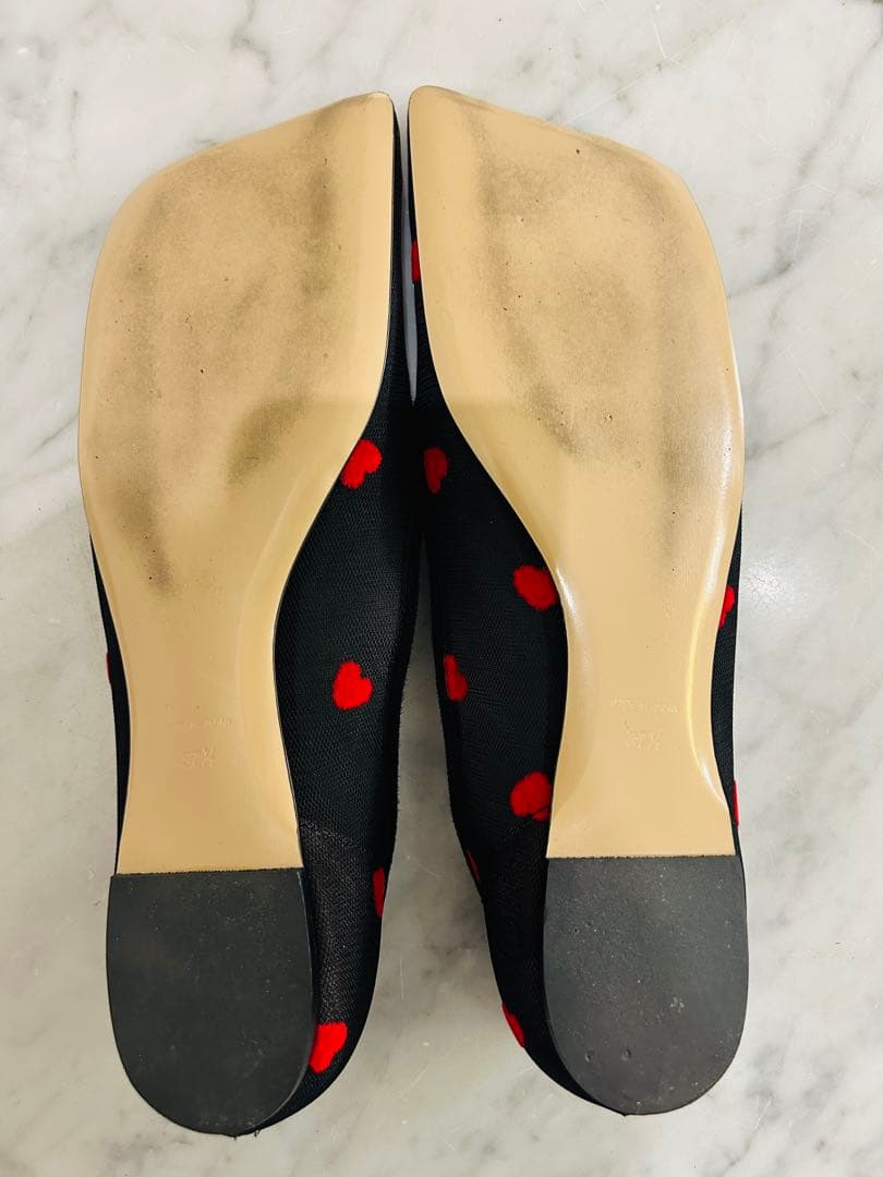 冬セール！PIPICHICハート柄スクエアトゥ フラットシューズ24.5
