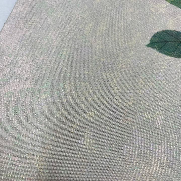 185 おかべみつこ 落款入り 袋帯 帯 正絹 作家もの 箔帯 しゃれ帯 着物