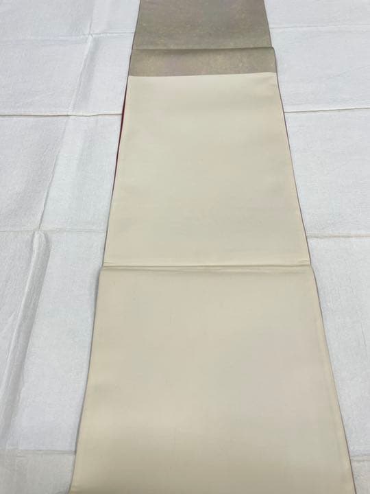 185 おかべみつこ 落款入り 袋帯 帯 正絹 作家もの 箔帯 しゃれ帯 着物