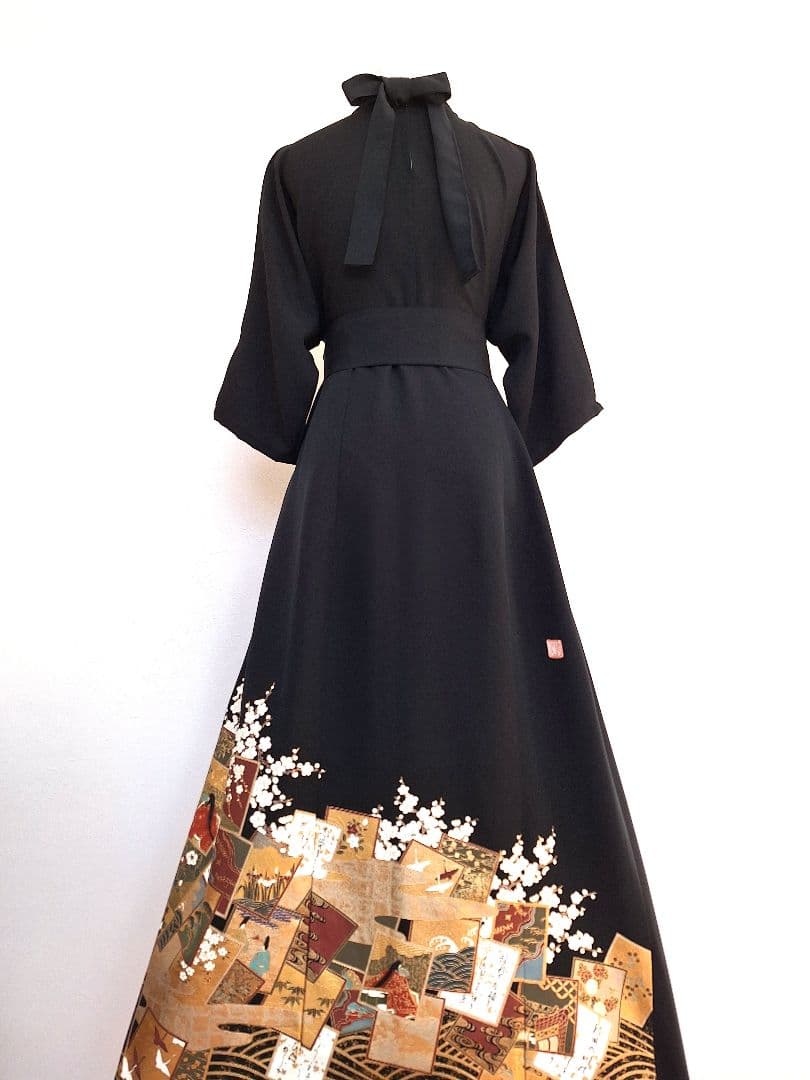 着物リメイクワンピース3649