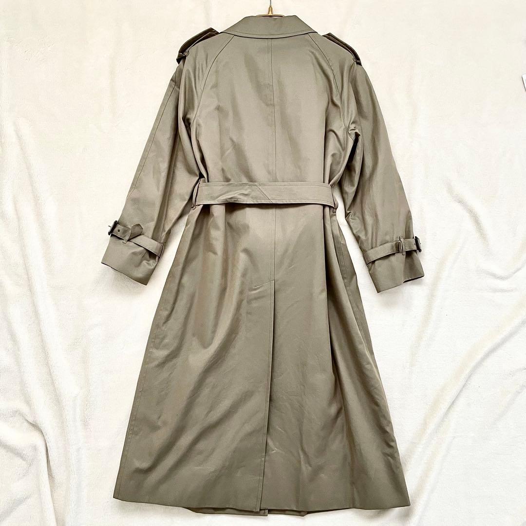 美品 DAKS ハウスチェック ロングトレンチコート ライナー 11AB 玉虫色