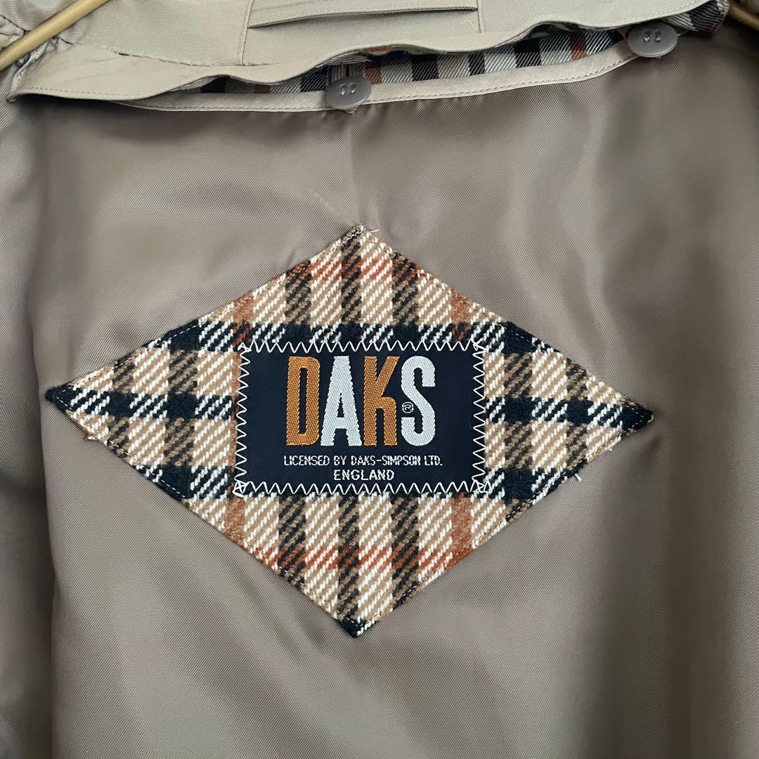 美品 DAKS ハウスチェック ロングトレンチコート ライナー 11AB 玉虫色