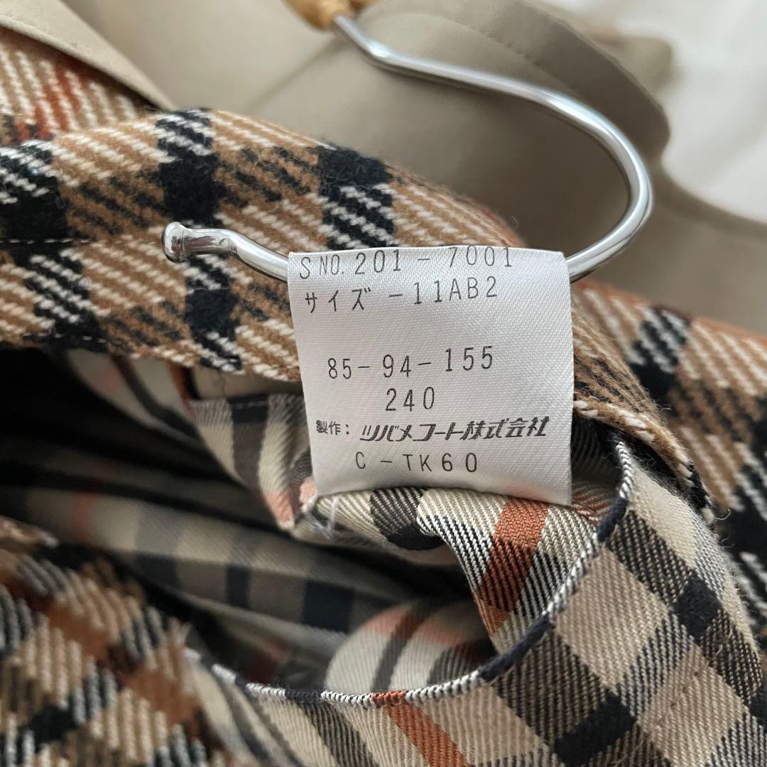 美品 DAKS ハウスチェック ロングトレンチコート ライナー 11AB 玉虫色