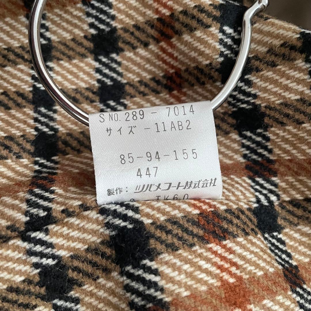 美品 DAKS ハウスチェック ロングトレンチコート ライナー 11AB 玉虫色