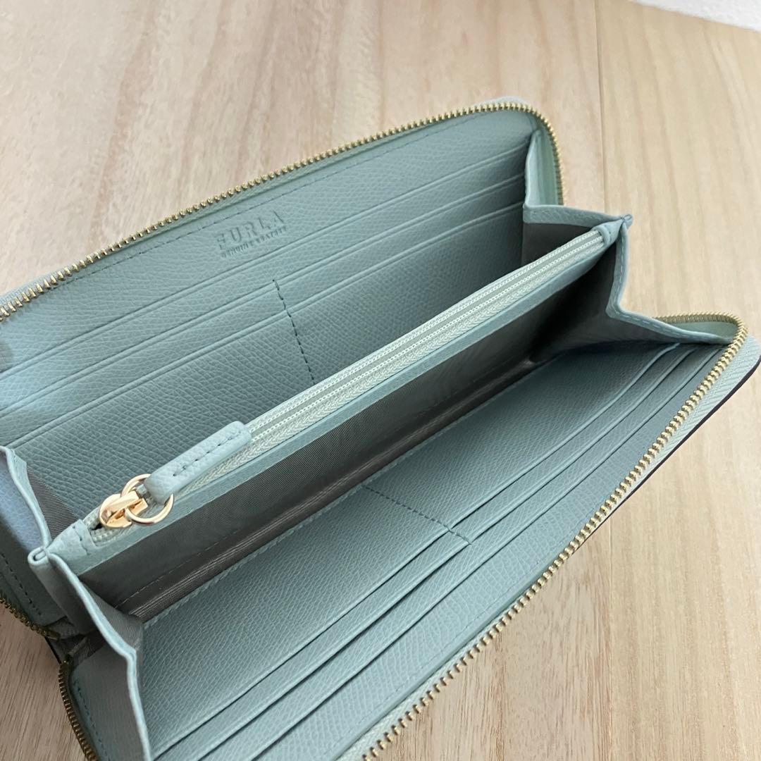 【訳あり極美品】フルラ カメリア 長財布 ラグナ 定価3.8万 スリム