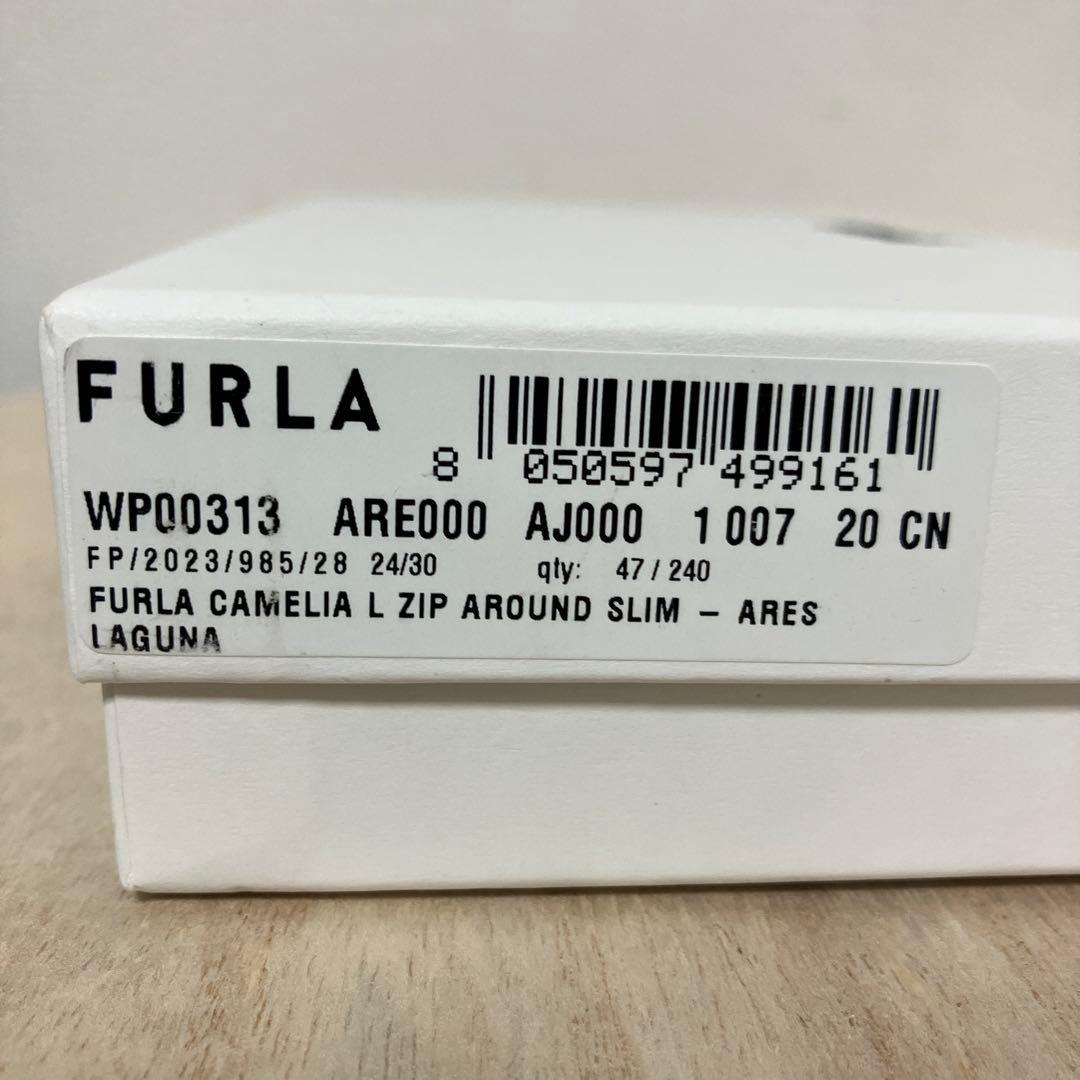 【訳あり極美品】フルラ カメリア 長財布 ラグナ 定価3.8万 スリム