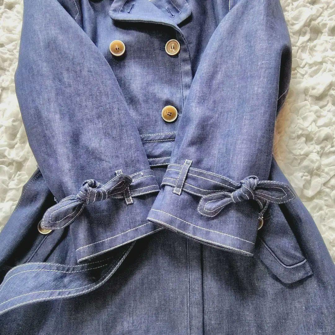 美品　COACH　Lサイズ　トレンチコート　スプリングコート　デニム　ベルト